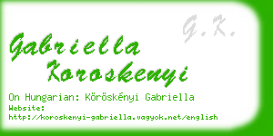 gabriella koroskenyi business card